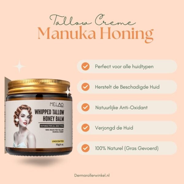tallow opklopte balm met manuka honing 113 gram , alle voordelen op een rij