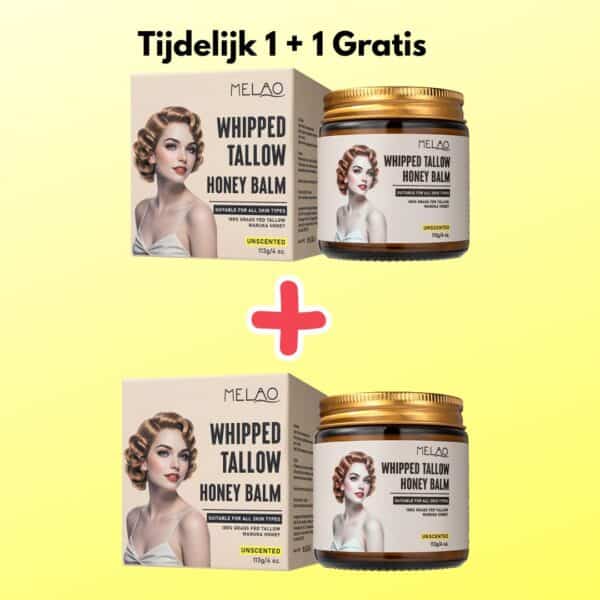 tallow opklopte balm met manuka honing 113 gram (1+1 gratis)