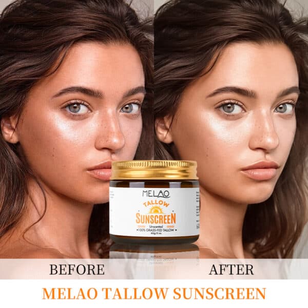 tallow zonnebrand 60 gram sunscreen, voor en na gebruik zonnebrand creme tallow