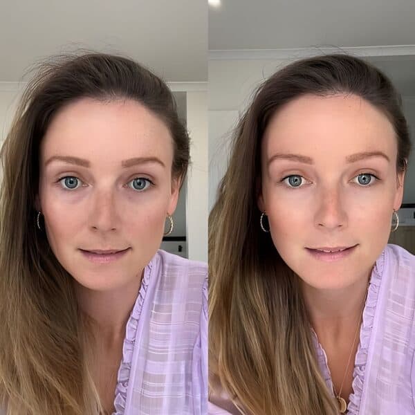 resultaten voor en na gebruik masker